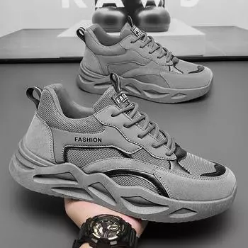 Весенняя мужская обувь 2025 года, новые дышащие рабочие туфли, мужская трендовая универсальная нескользящая спортивная обувь для папы 39