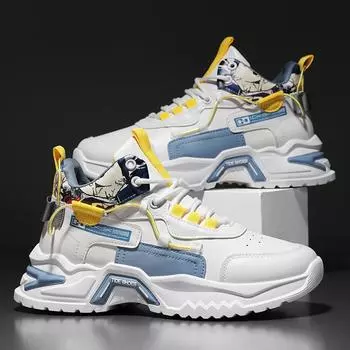 Весенняя мужская обувь, дышащая обувь с высоким берцем, мужская модная спортивная обувь для бега для отдыха и бега Daddy Tide 39