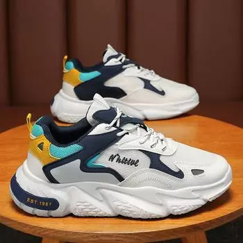 Весенняя мужская обувь, дышащая сетчатая обувь, мужская модная спортивная обувь на платформе «все в одном», повседневная обувь для бега для папы 39