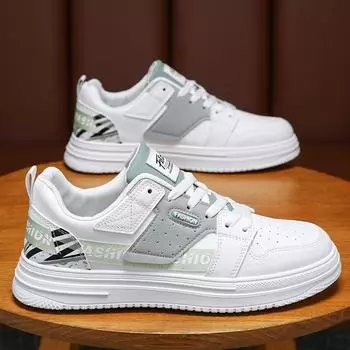 Весенняя мужская обувь, дышащие маленькие белые туфли, мужская модная универсальная спортивная обувь на толстой подошве, повседневная обувь для досок, модная обувь 39
