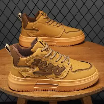 Весенняя мужская обувь Дышащие высокие кеды Маленькие белые туфли Мужской студенческий тренд Универсальная спортивная повседневная обувь на толстой подошве Туфли для доски 39