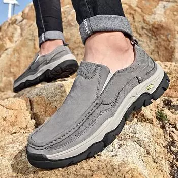 Весенняя мужская обувь из натуральной кожи, брендовая осенняя мужская повседневная кожаная обувь больших размеров, уличные оксфорды на шнуровке, мужские мокасины на плоской подошве 6 чёрный