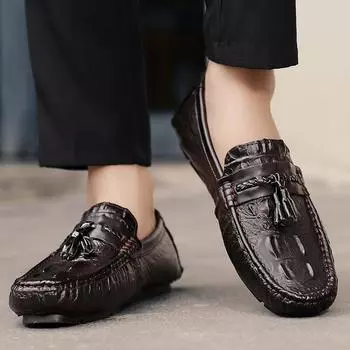 Весенняя мужская обувь, кожаная новая спортивная обувь, корейская версия, мужская повседневная обувь, мужская модная обувь, мужская обувь для доски 38 чёрный