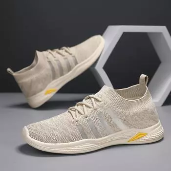 Весенняя мужская обувь, летняя, дышащая, сетчатая, молодежная, спортивная, для отдыха, для бега, для учеников младших классов средней школы, сетчатая обувь Xiaobai, обувь для прилива 39 чёрный