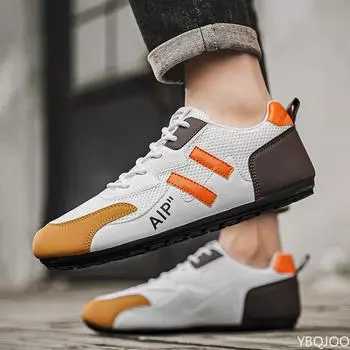 Весенняя мужская обувь, новая сетчатая дышащая модная универсальная мужская обувь с дизайном Sense, плоская подошва, повседневная спортивная обувь для повседневного ношения 39 белый