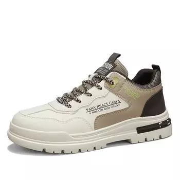 Весенняя мужская обувь, новинка 2024 года, рабочая одежда, повседневные носимые спортивные туфли, нескользящие кожаные ботинки 39