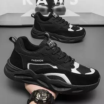 Весенняя мужская обувь, новые дышащие рабочие туфли, мужская трендовая универсальная нескользящая спортивная обувь на платформе, повседневная обувь для папы, мужская 39