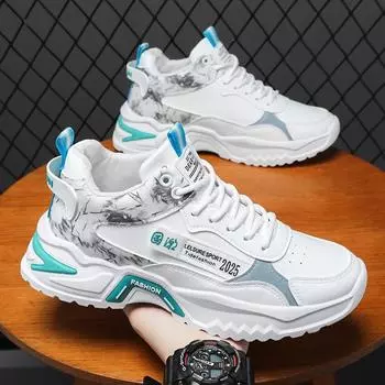 Весенняя мужская обувь, новые дышащие туфли с высоким берцем, мужская трендовая спортивная обувь «Сотня в пределах высокой», повседневная обувь в стиле «попс» 39