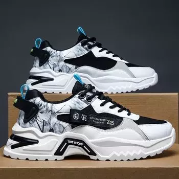 Весенняя мужская обувь с дышащей сетчатой поверхностью, мужская трендовая обувь для занятий спортом, для отдыха, бега Daddy Tide 39