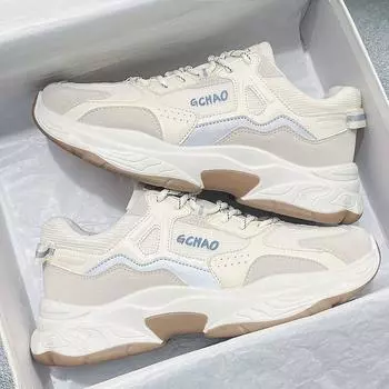 Весенняя мужская обувь, трендовая для студентов, повседневная спортивная обувь с сетчатой поверхностью, маленькая белая платформа, туфли Daddy Shoes Tide Shoes 39