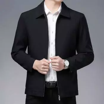 Весенняя мужская повседневная куртка свободного кроя с лацканами в деловом стиле XXXL чёрный