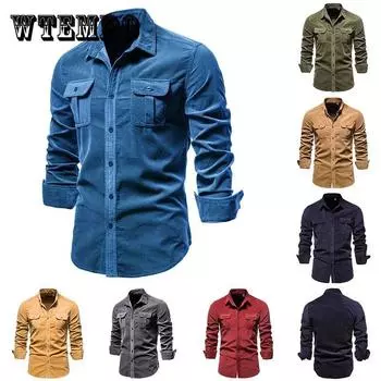 Весенняя мужская рубашка, флокированные футболки, повседневная рубашка на пуговицах, однотонное эластичное нижнее белье, мужская одежда, тонкий топ с длинными рукавами XXXL красный