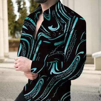 Весенняя мужская рубашка соответствующего цвета с цифровым принтом и воротником-стойкой, однобортная, облегающая, мягкая дышащая, плюс размер, средней длины, клубная вечеринка, рабочий топ для отпуска M красный