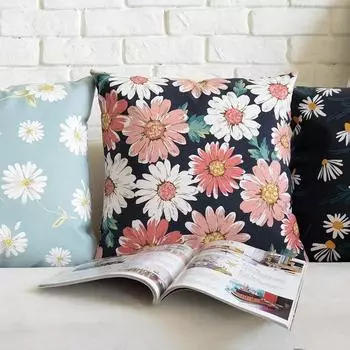 Весенняя наволочка с растением и красочным цветком для дома, гостиной, квадратной спальни, дивана-кровати, стула 40x40cm