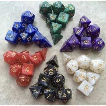 Весенняя ночь TRPG Marble Polyhedral Dice Set of 7 / 1+1 2 Sets, популярная корейская игра