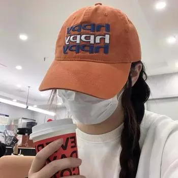 Весенняя новая бейсболка женская с вышивкой «Happy Letter», высококачественная кепка из чистого хлопка для отдыха на природе, мужская модная шляпа adjustable -happy baseball cap розовый