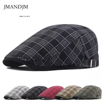 Весенняя новая кепка из чистого хлопка в клетку, мужская модная солнцезащитная кепка, женская индивидуальная кепка для отдыха Adjustable красный