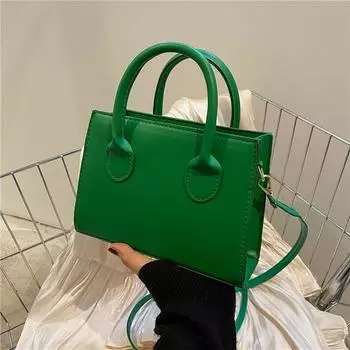 Весенняя новая модная однотонная женская сумка для поездок на работу, большая вместимость, маленькая квадратная сумка для работы, простые женские сумки через плечо (20cm<Max Length<30cm)