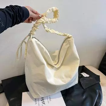 Весенняя новая модная простая уличная трендовая сумка через плечо легкая большая вместимость повседневная корейская версия нейлоновая сумка через плечо чёрный