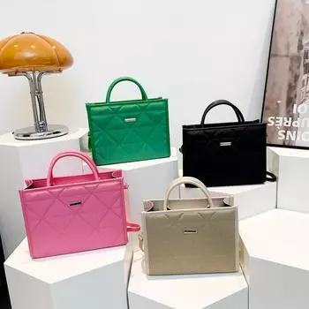 Весенняя новая модная простая женская сумка-тоут, повседневная и модная сумка через плечо большой вместимости