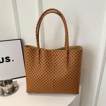 Весенняя новая модная тенденция 2024 года, большая вместительная сумка-тоут, персонализированная сумка через плечо, простая женская сумка для поездок на работу чёрный