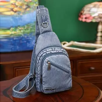 Весенняя новая модная текстурированная женская нагрудная сумка из мягкой кожи, сумка через плечо, деловой повседневный рюкзак, сумка для мобильного телефона