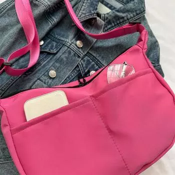 Весенняя новая модная универсальная однотонная сумка-мессенджер повседневная простая сумка-мессенджер уличная трендовая большая вместительная школьная сумка оранжевый