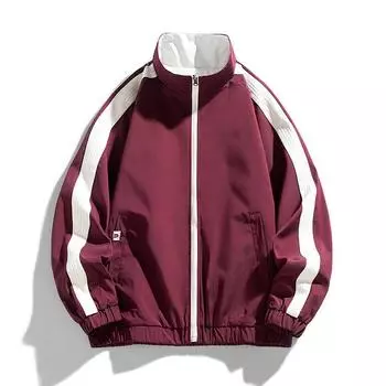 Весенняя новая мужская куртка больших размеров M-8XL, двухсторонняя ветрозащитная куртка с воротником-стойкой для колледжа M чёрный