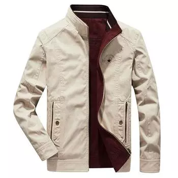 Весенняя новая мужская мода повседневная куртка большого размера с воротником-стойкой мужская двусторонняя куртка топ M
