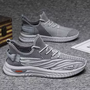 Весенняя новая мужская модная дышащая тканая сетчатая обувь, модная повседневная спортивная обувь, модная спортивная мужская обувь 39