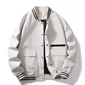 Весенняя новая мужская модная свободная бейсбольная куртка с воротником для молодежи M