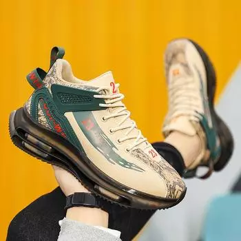 Весенняя новая мужская повседневная обувь, модная повседневная спортивная обувь, высокая легкая нескользящая обувь, подходящая по цвету удобная обувь 44 39 бежевый