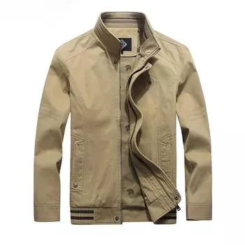 Весенняя новая мужская простая модная повседневная куртка с воротником-стойкой, мужской топ M