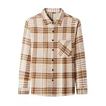 Весенняя новая мужская рубашка с длинными рукавами и лацканами для молодежи и среднего возраста, повседневная, простая, модная, удобная M чёрный