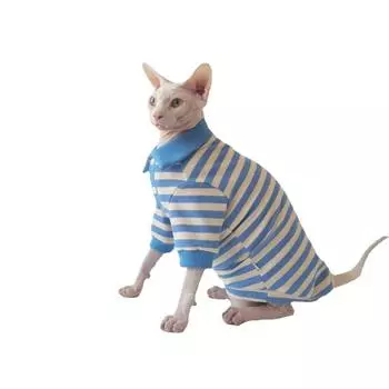 Весенняя новая рубашка-поло Сфинкс, безволосая кошка, одежда Devon, хлопковая дышащая одежда XS