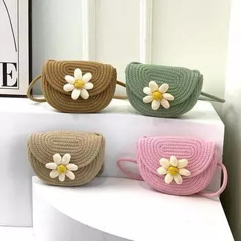 Весенняя новая сумка через плечо на одно плечо, пляжная повседневная и красивая корейская хлопковая плетеная пляжная сумка для отпуска