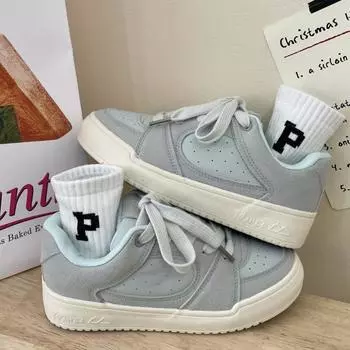 Весенняя новая тенденция универсальные белые туфли на толстой подошве нишевая обувь повседневная обувь 35 белый