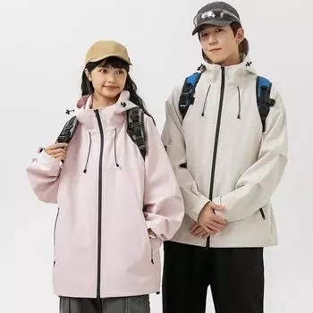 Весенняя новая ветрозащитная и водонепроницаемая куртка с капюшоном, функциональная горная функциональная спортивная куртка для активного отдыха на открытом воздухе S чёрный