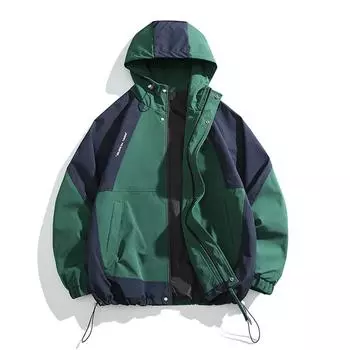 Весенняя новая высококачественная уличная повседневная жесткая мужская быстросохнущая цветная куртка с капюшоном M чёрный