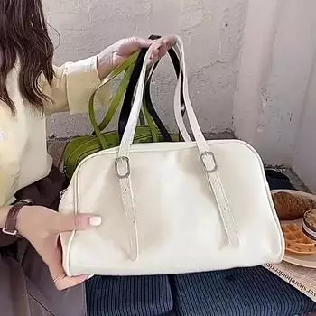 Весенняя новая зеленая сумка на плечо для женщин, сумка из искусственной кожи подмышками, модная женская сумка-тоут, одноцветная сумка под подмышками, кошелек 26*8*16cm зелёный