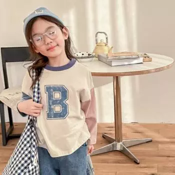 Весенняя новинка для детей, универсальная футболка с длинными рукавами, подходящая по цвету к базовой модели 80cm бежевый