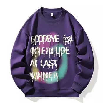 Весенняя новинка хип-хоп свободный свитшот мужская мода повседневный свитшот с буквенным принтом для пары M бежевый