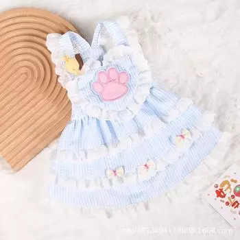 Весенняя новинка Maid Love Strap Skirt Blue Pet Lace Cake Skirt Одежда для собак и кошек, платья для собак, одежда для щенков S