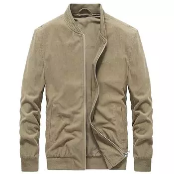 Весенняя новинка, мужская повседневная однотонная куртка с воротником-стойкой, прямым подолом, боковыми швами и карманами, мужская мода M