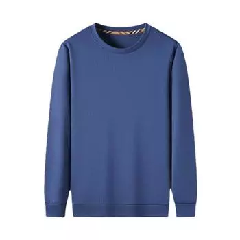 Весенняя новинка, мужская толстовка, повседневная, с круглым вырезом, хлопковая, с длинными рукавами, цельная M белый