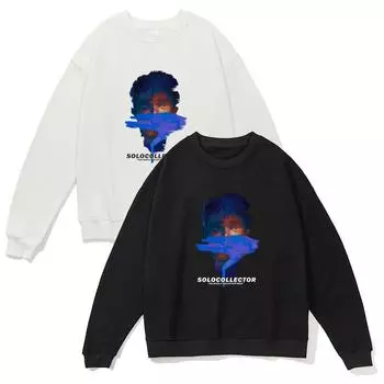 Весенняя новинка, толстовка мужская, модная, для пар, свободная, с круглым вырезом, футболка, повседневные топы, мужская одежда S белый