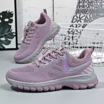 Весенняя обувь для пожилых людей, дышащая женская обувь, обувь для мам, обувь для ходьбы для людей среднего и пожилого возраста, летающая плетеная сетка, повседневная мужская обувь 35