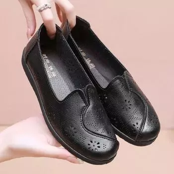 Весенняя обувь для женщин среднего и пожилого возраста. Мокасины для мам. Удобные дышащие туфли на плоской подошве для бабушек. 35