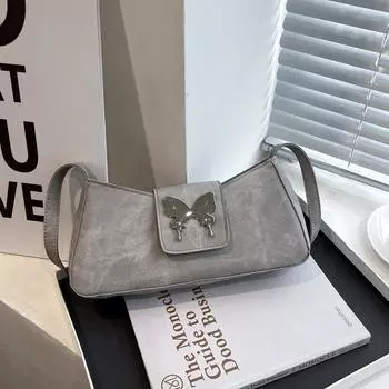 Весенняя популярная маленькая сумка с бантом для женщин 2024 года, новый модный дизайн, сумка через плечо с фактурной ручкой, женская сумка синий