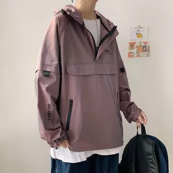 Весенняя повседневная мужская куртка с капюшоном, уличная ветровка, куртки-бомберы, пальто для мужчин M жёлтый